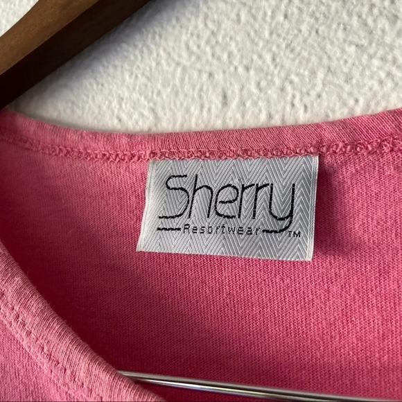 Sherry Pink Miami Beach Palm Tree T-Shirt Dress  Coastal Beachy OS Resortwear - Picture 4 of 7